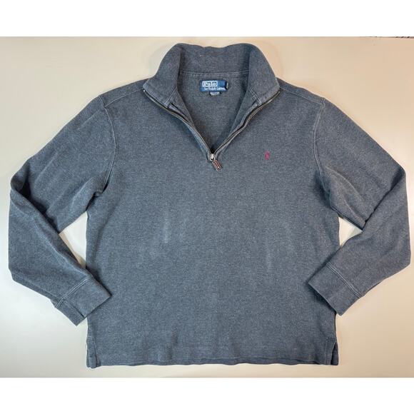Polo by Ralph Lauren Other - VTG Polo Ralph Lauren Men’s Medium 1/4 Zip Pullover Sweater Grey Mariana Islands